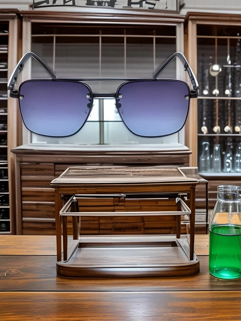 Men’s Elegant and Refined Anti-UV Sunglasses with Metal Frame.